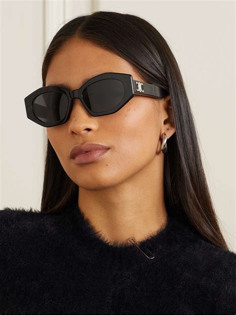 celine caty sunglasses black|celine 54mm cat eye sunglasses.